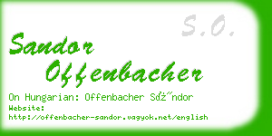 sandor offenbacher business card